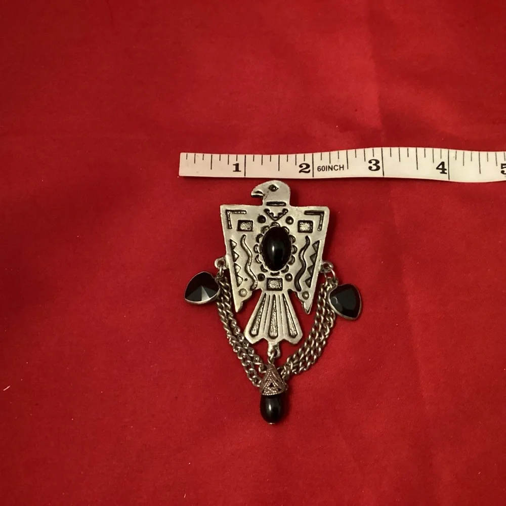 Silvertone metallic bird brooch - Picture 4 of 4